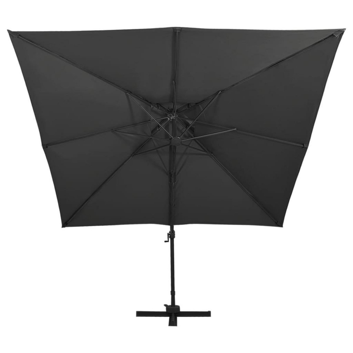VIDAXL Parasol de jardin en porte-a-faux avec double toit noir
