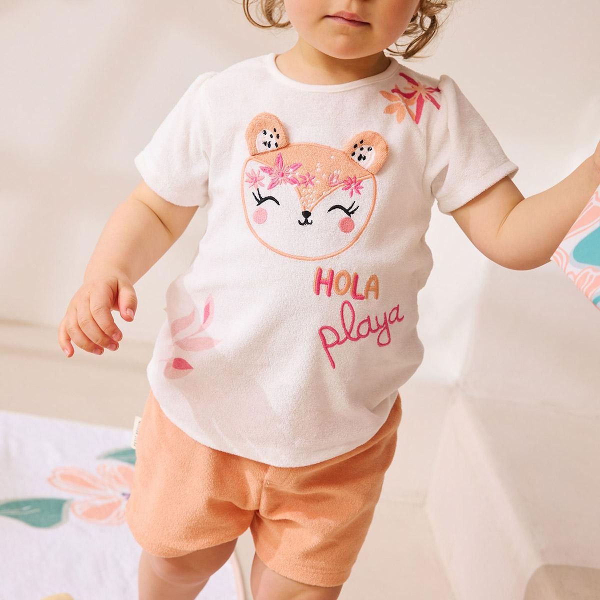Petit Béguin Ensemble enfant t-shirt et short en éponge Bahamas