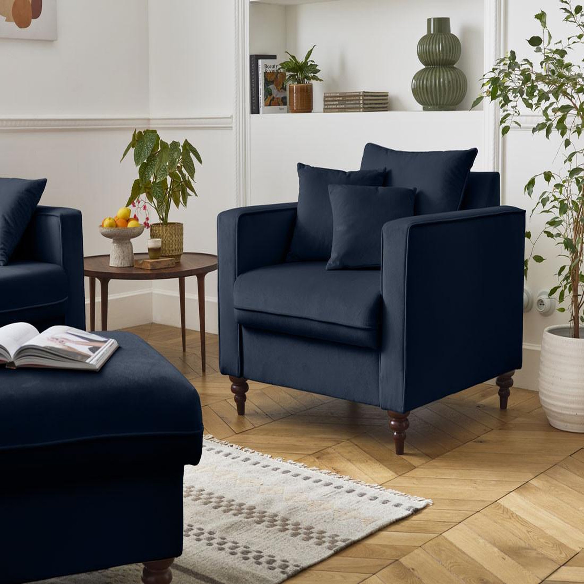 Voir la diapositive 1 : BEST MOBILIER Flamingo - fauteuil en velours