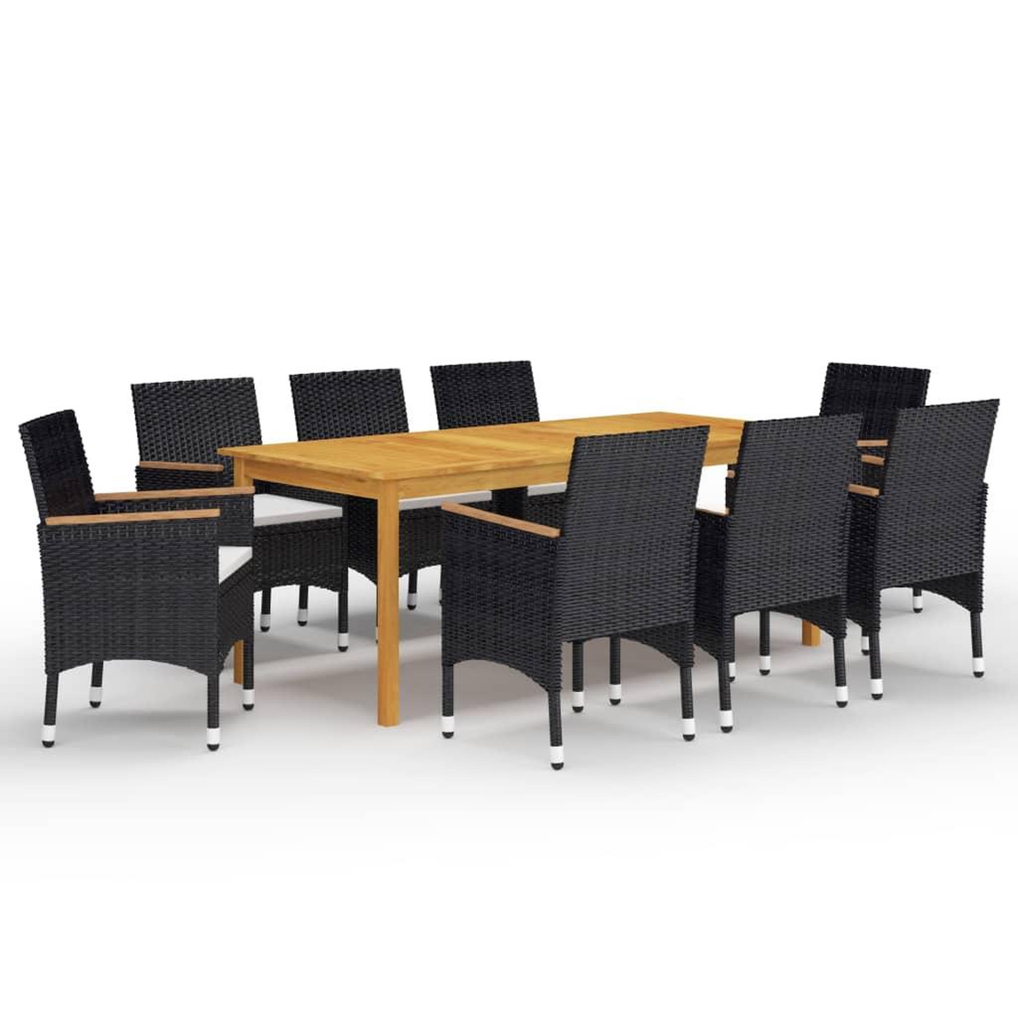 Voir la diapositive 1 : VIDAXL Ensemble a manger de jardin 9 pcs Noir