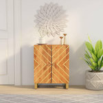 VIDAXL Armoire laterale marron et noir 60x33,5x75 cm bois de manguier