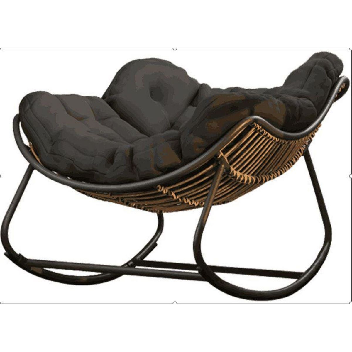 The Home Deco Factory Fauteuil à bascule rembourré Asgar