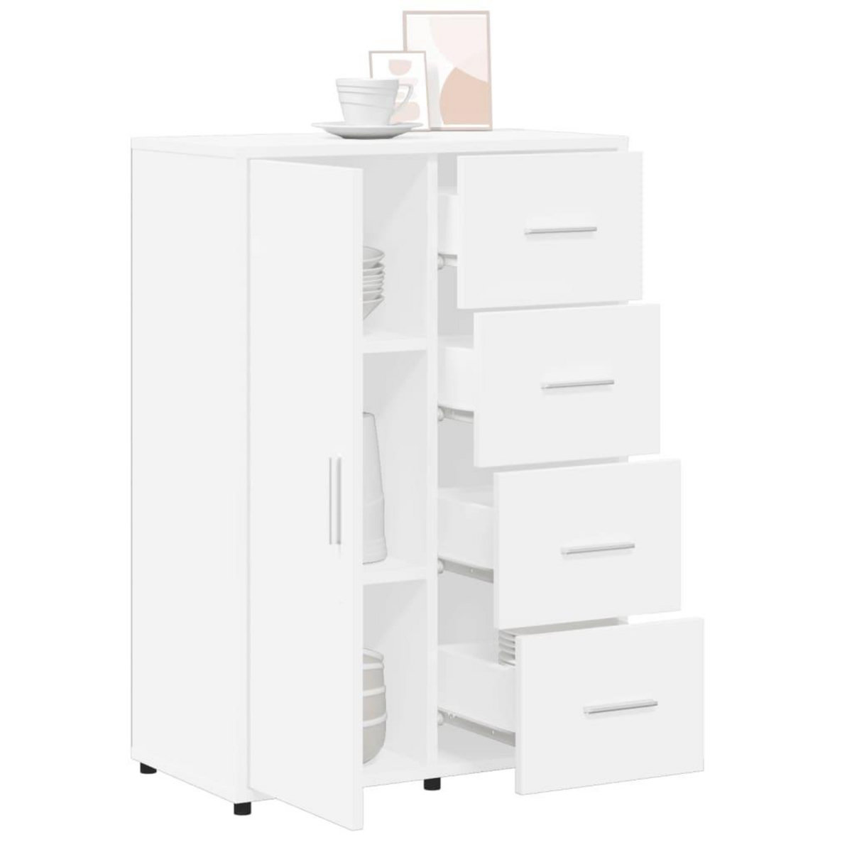VIDAXL Buffets 2 pcs blanc 60x31x84 cm bois d'ingenierie