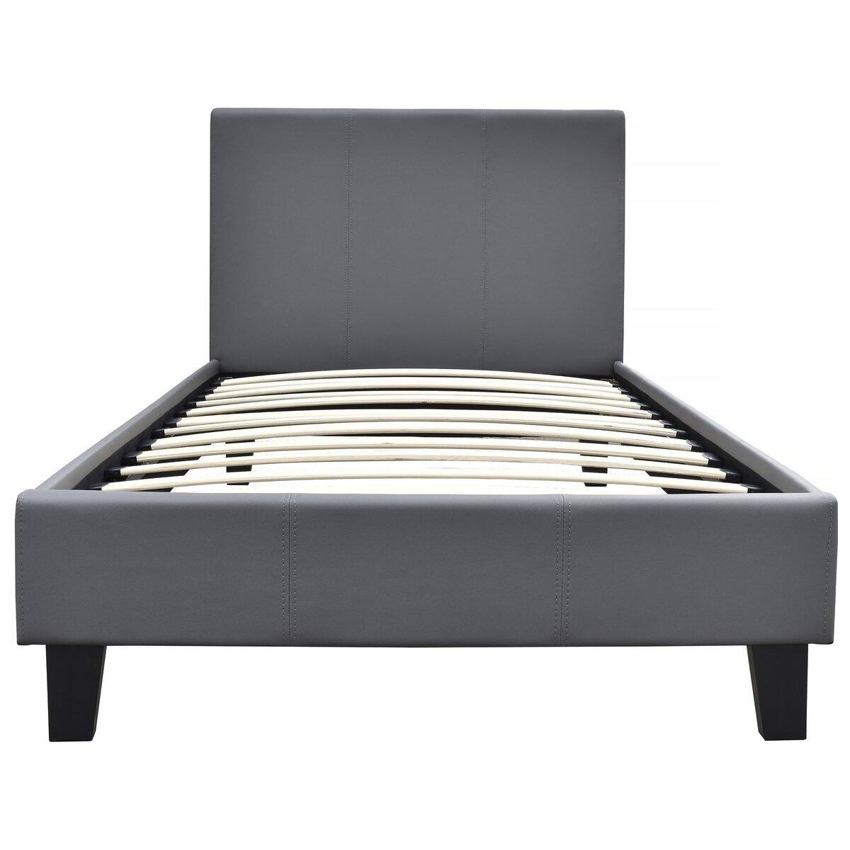 Habitat et Jardin Lit  Lina  - 90 x 190 cm - Gris foncé