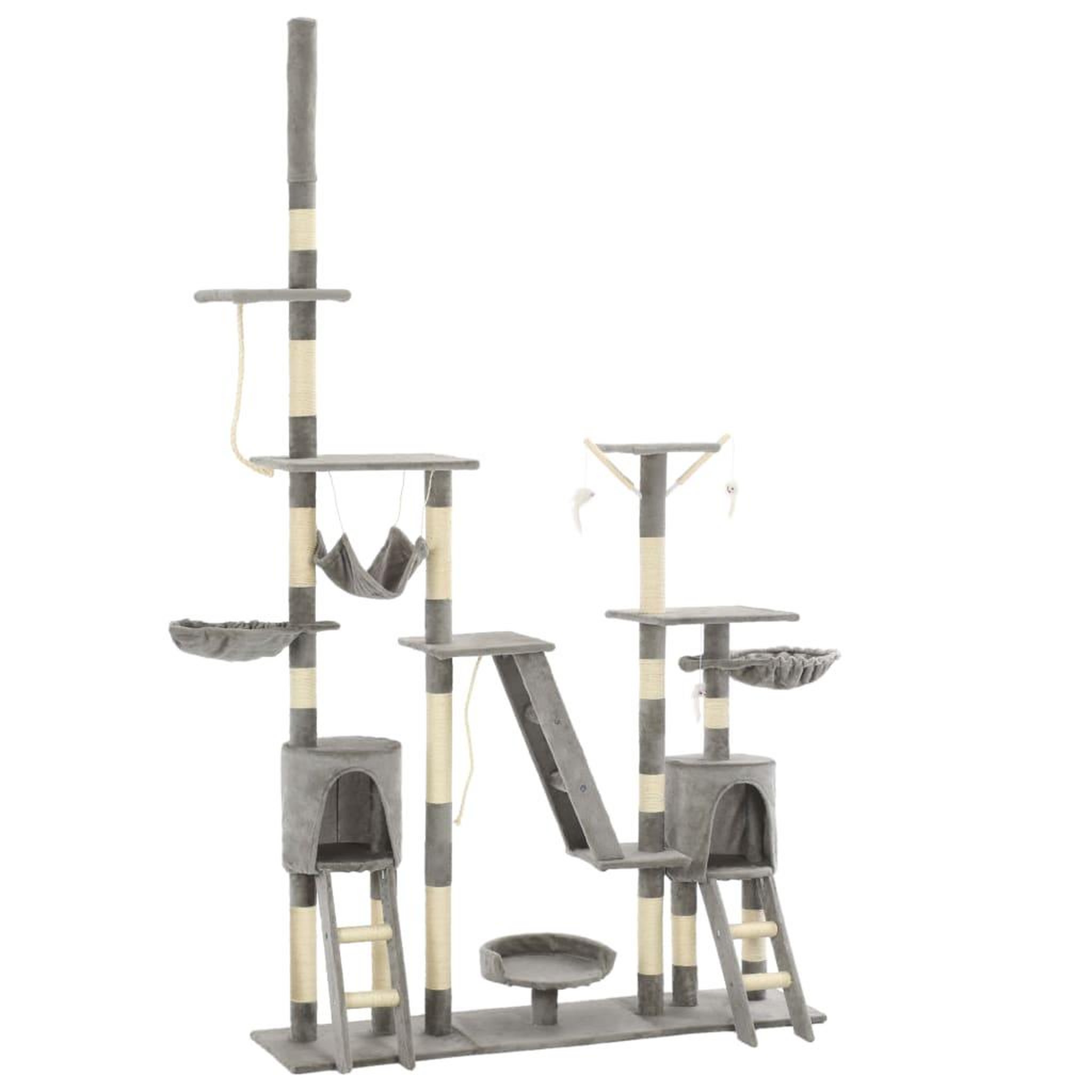 Voir la diapositive 1 : VIDAXL Arbre a chat avec griffoirs en sisal 230-250 cm Gris