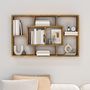 Voir la diapositive 3 : VIDAXL Etagere murale Chene fume 85x16x52,5 cm Bois d'ingenierie