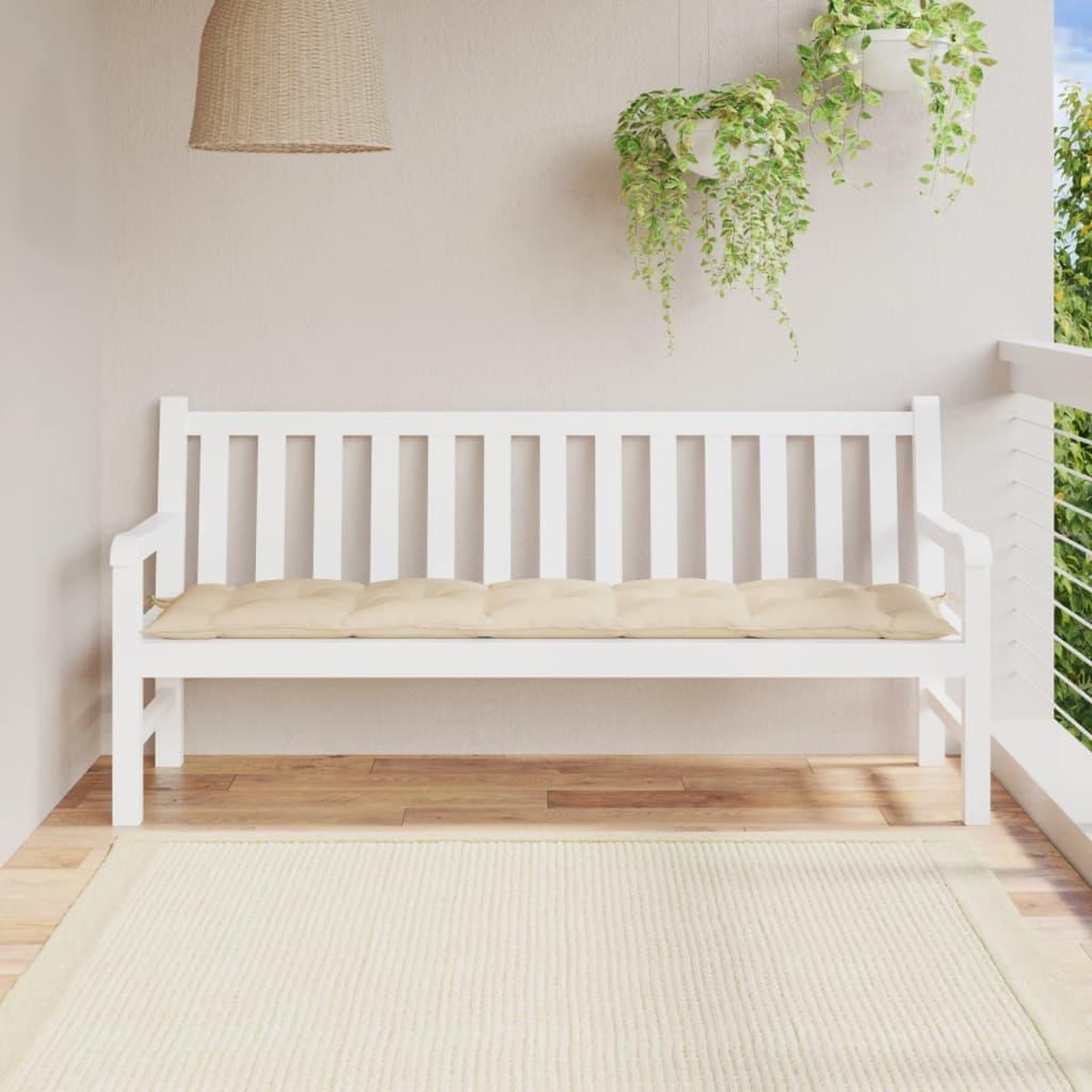 Voir la diapositive 1 : VIDAXL Coussin de banc de jardin beige 180x50x7 cm tissu oxford