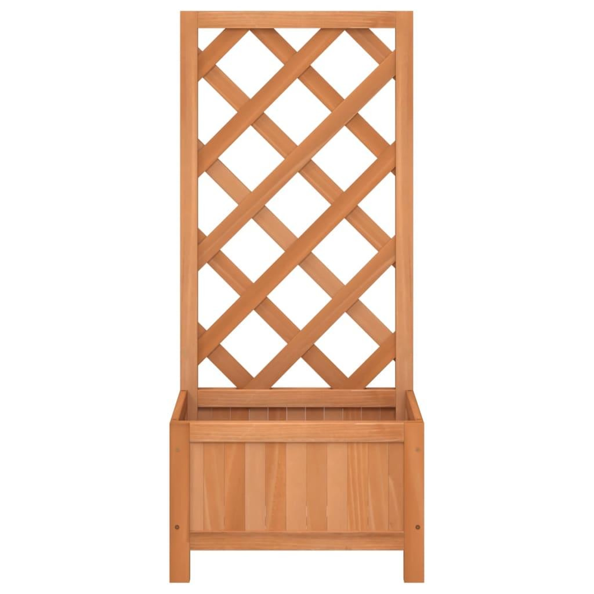 Voir la diapositive 4 : VIDAXL Jardiniere avec treillis marron bois massif de sapin
