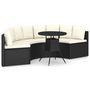 Voir la diapositive 2 : VIDAXL Salon de jardin 5 pcs avec coussins Resine tressee Noir