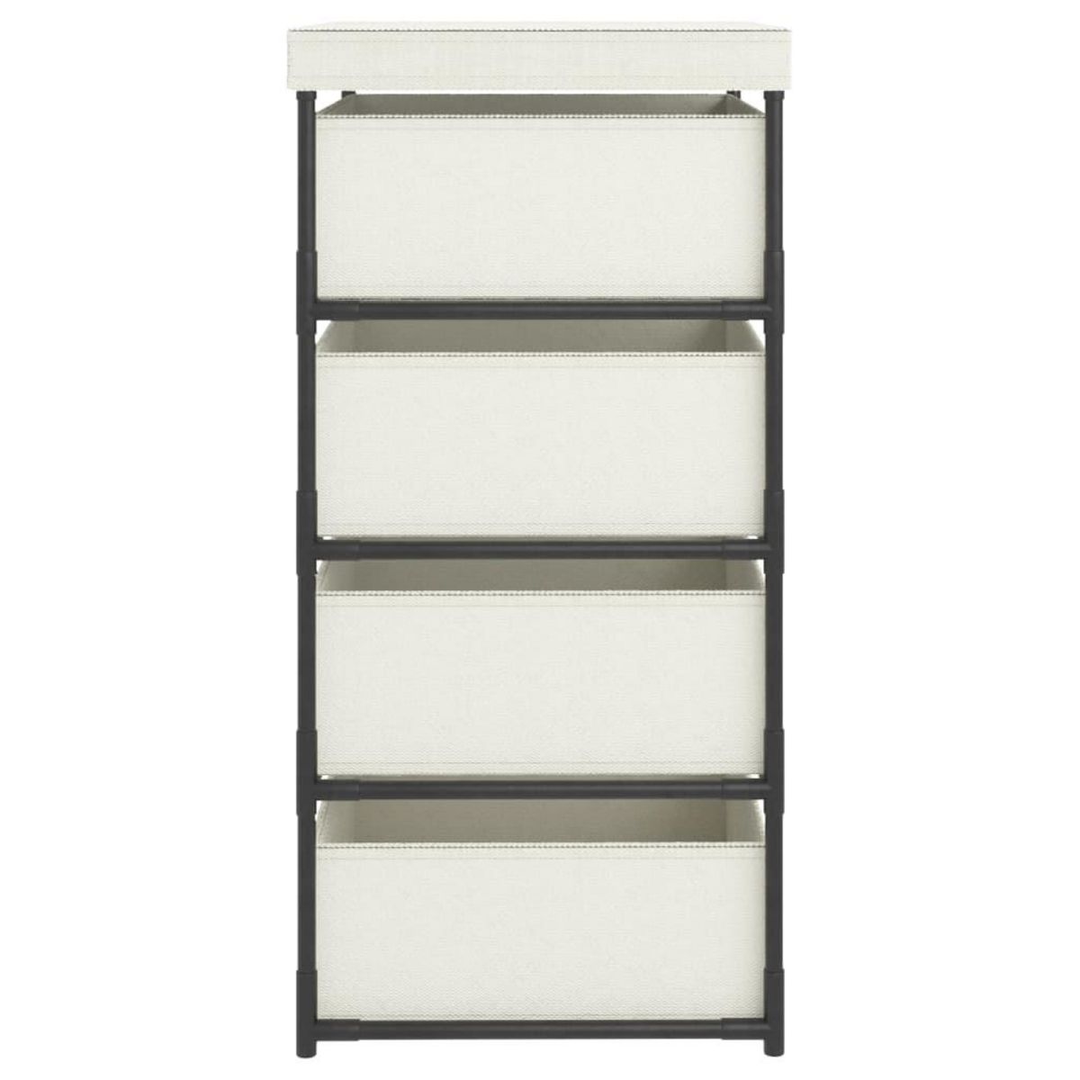 VIDAXL Etagere de rangement avec 4 paniers en tissu Acier Creme