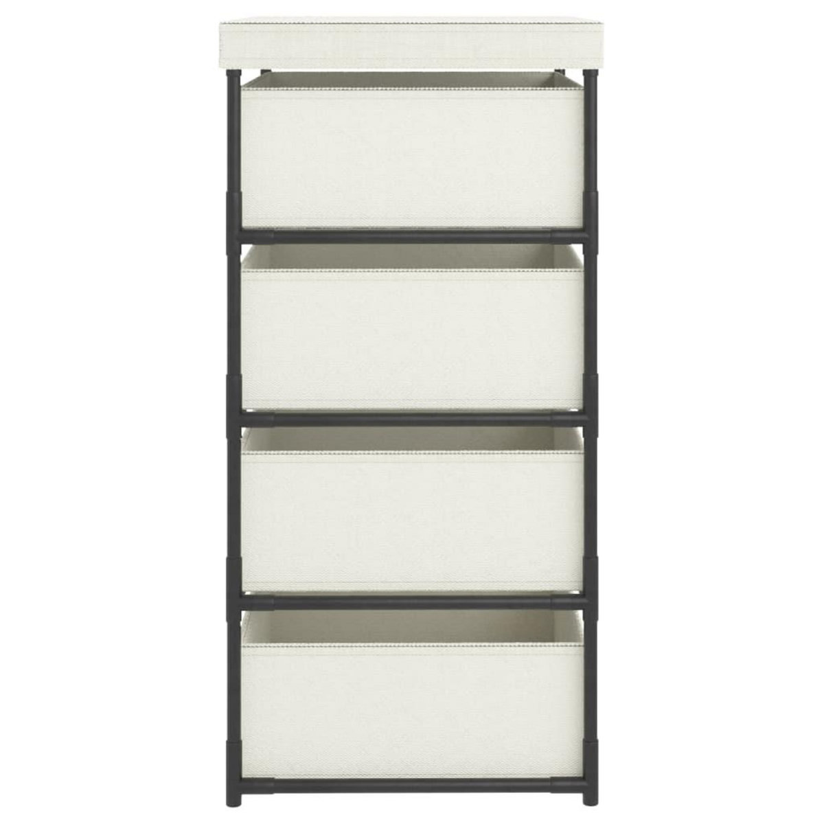 VIDAXL Etagere de rangement avec 4 paniers en tissu Acier Creme