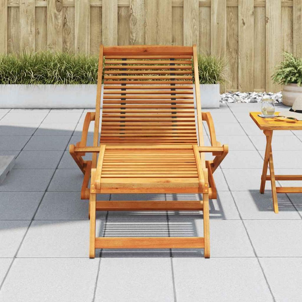 VIDAXL Chaise de terrasse avec repose-pied Bois d'acacia solide