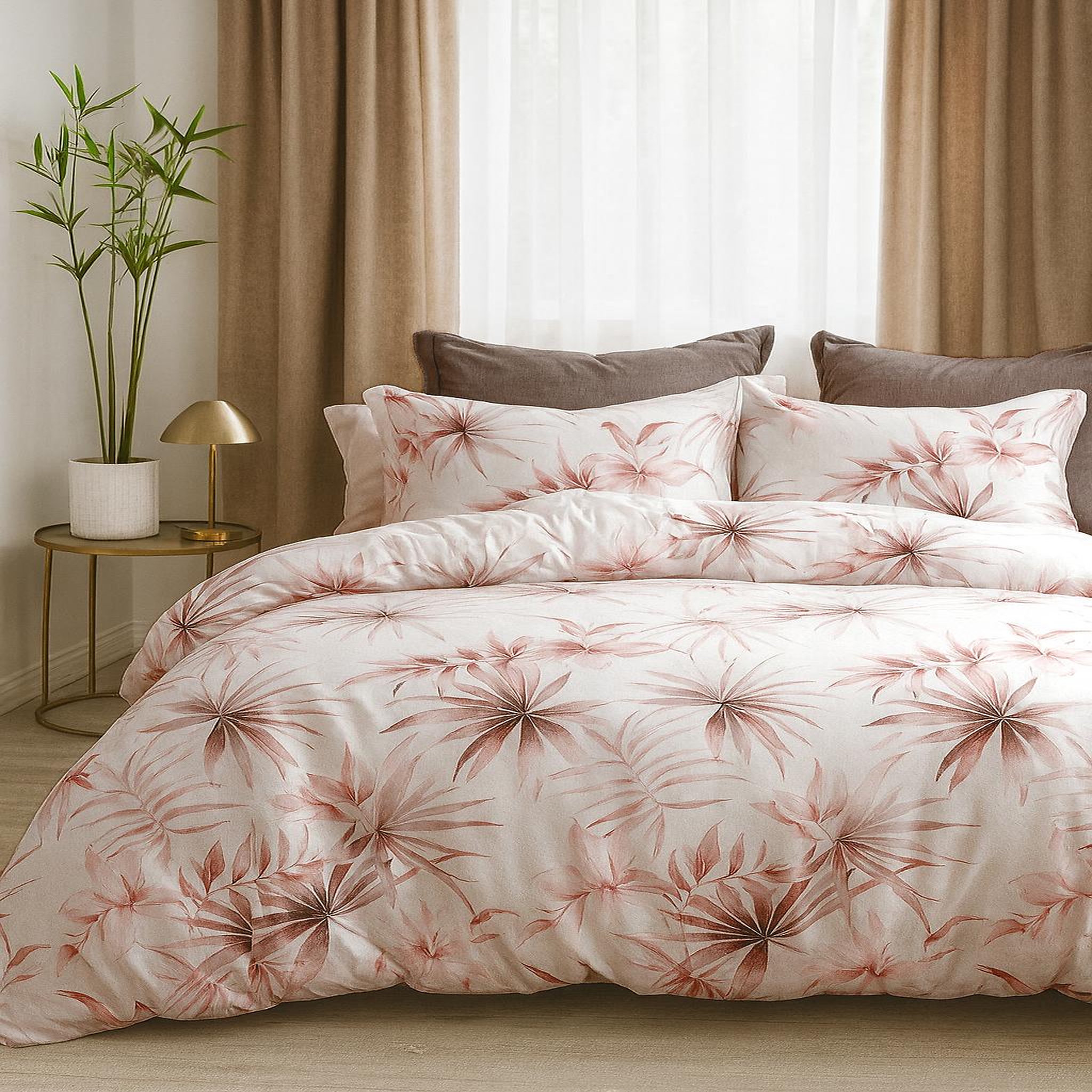 Home collection Parure housse de couette en polycoton Lysandre. Coloris disponibles : Blanc