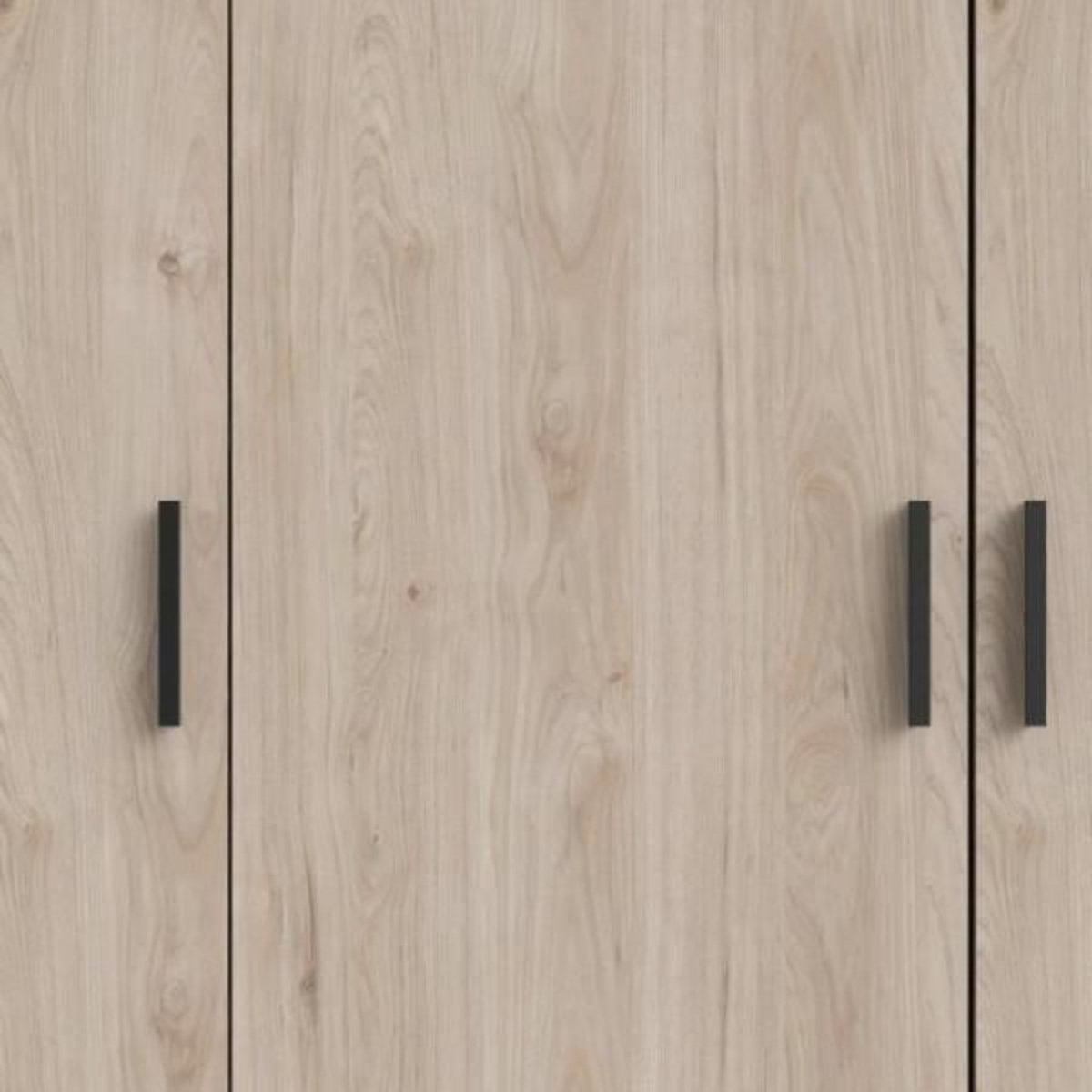 MARKET24 Armoire VEGA - Décor Chene Jackson - 4 portes + 3 tiroirs - L 195,5 x P 49,6 x H 200,4 cm