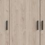 Voir la diapositive 6 : MARKET24 Armoire VEGA - Décor Chene Jackson - 4 portes + 3 tiroirs - L 195,5 x P 49,6 x H 200,4 cm