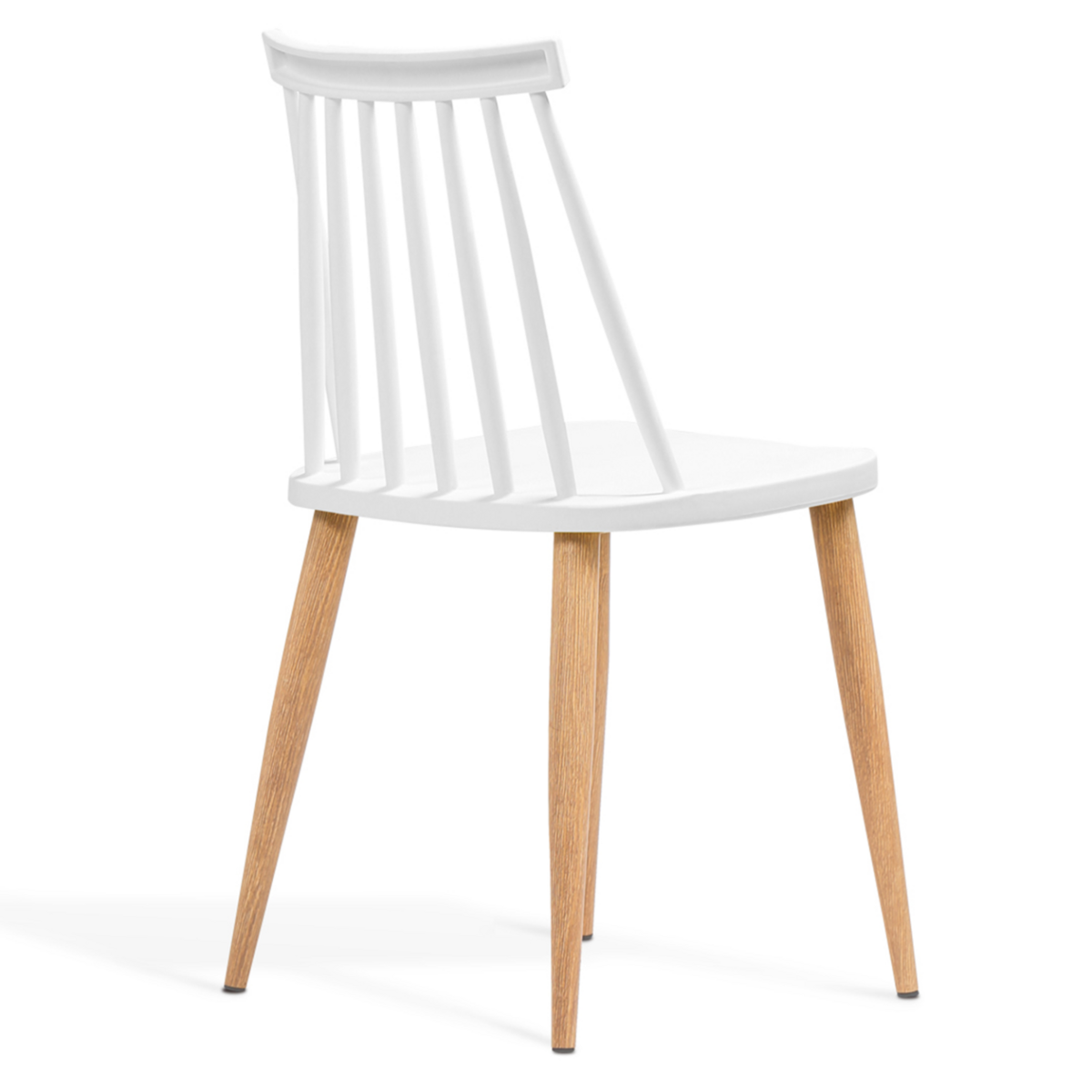 ID MARKET Lot de 4 chaises LILY blanches pour salle à manger