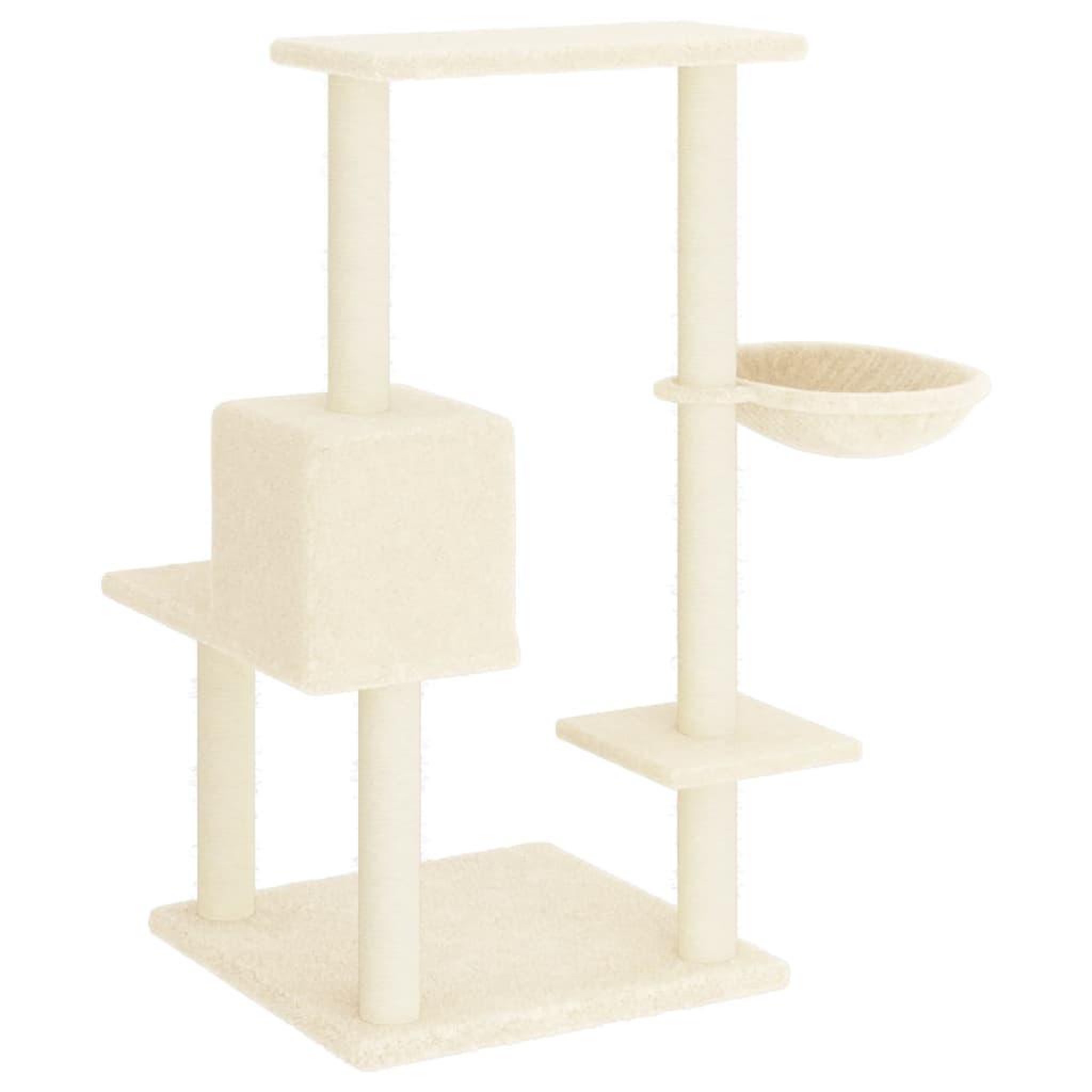 Voir la diapositive 5 : VIDAXL Arbre a chat avec griffoirs en sisal Creme 95 cm