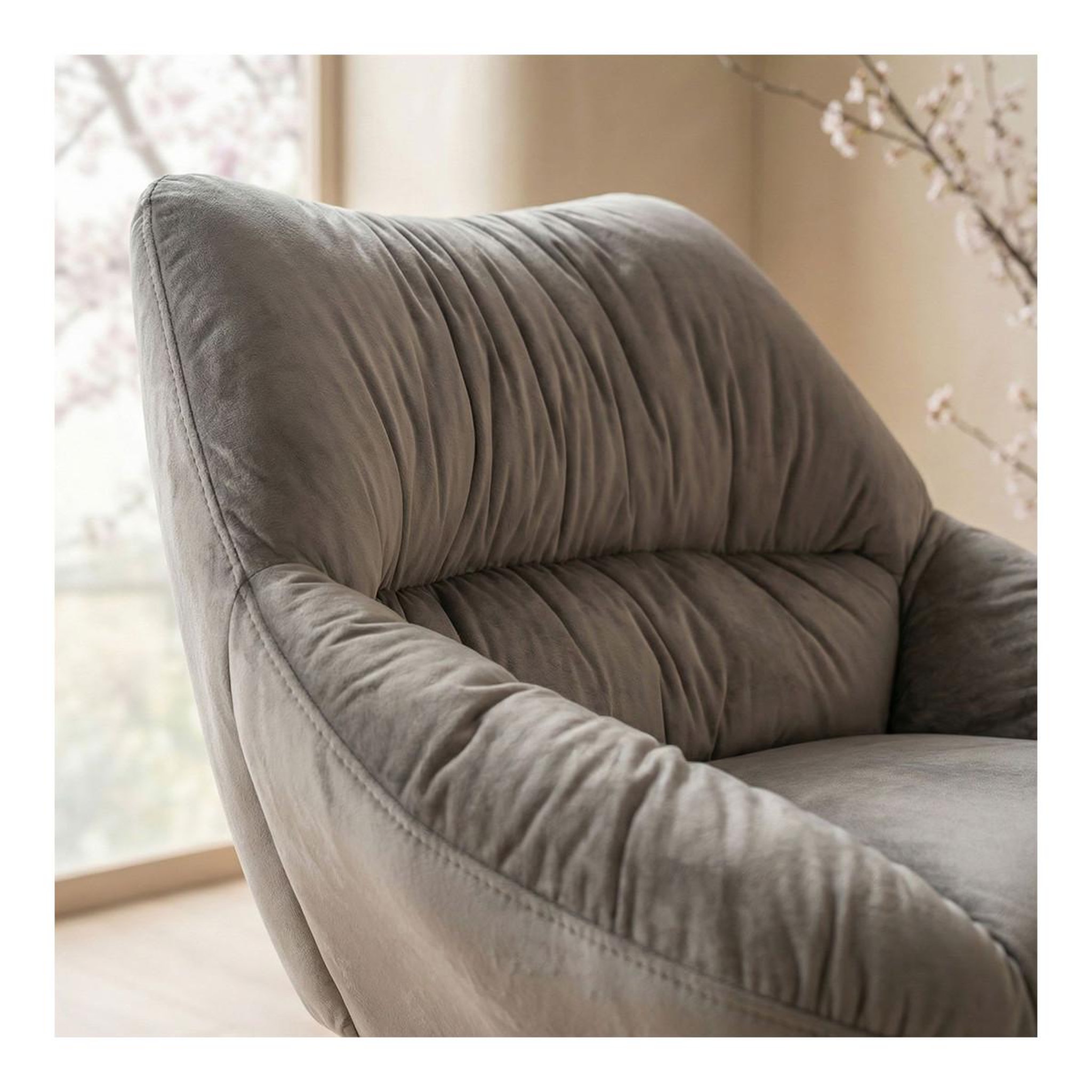 Voir la diapositive 5 : Paris Prix Fauteuil design en velours  neal  74cm gris