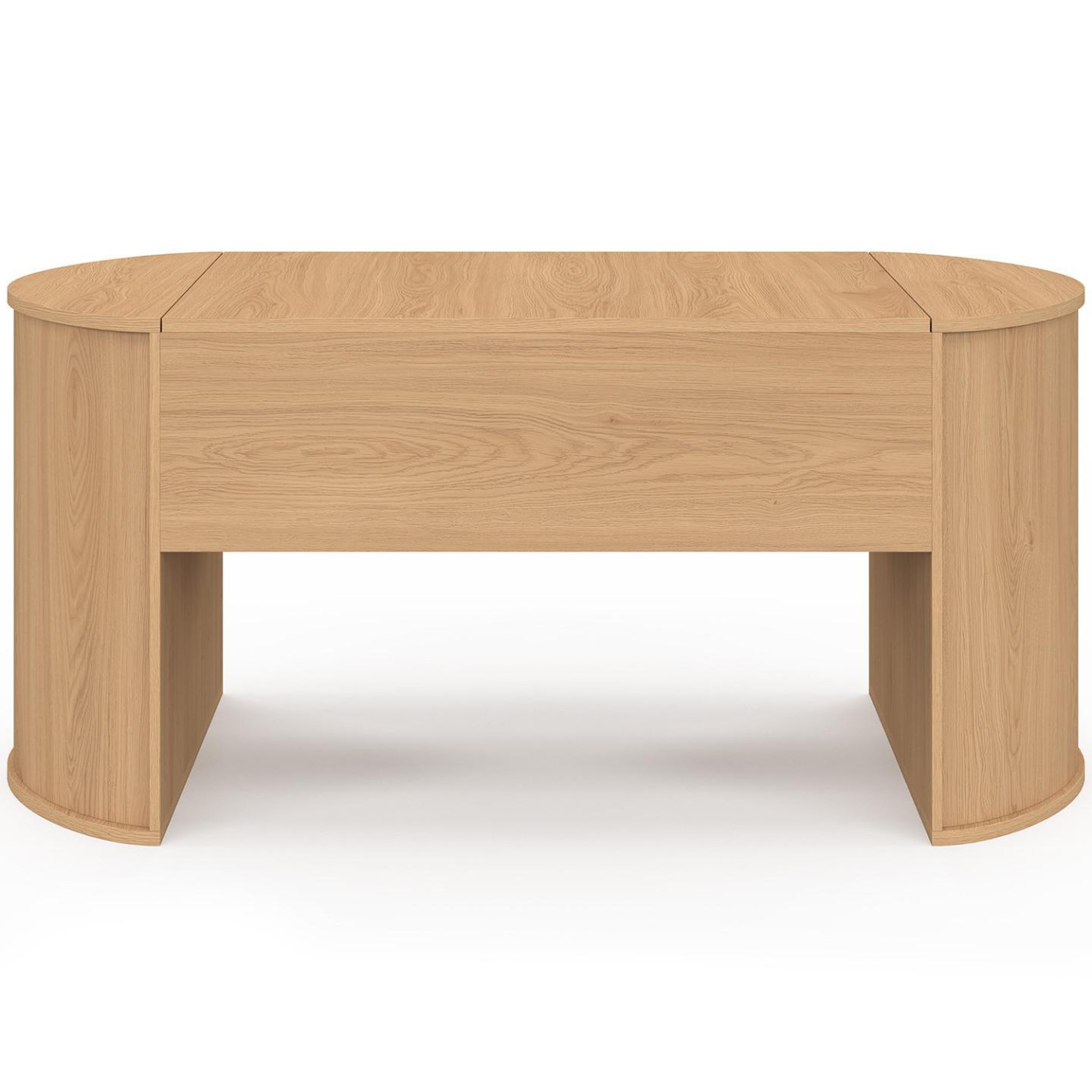 Voir la diapositive 3 : ID MARKET Table basse ovale plateau relevable divia 100 cm bois façon hêtre design arrondi