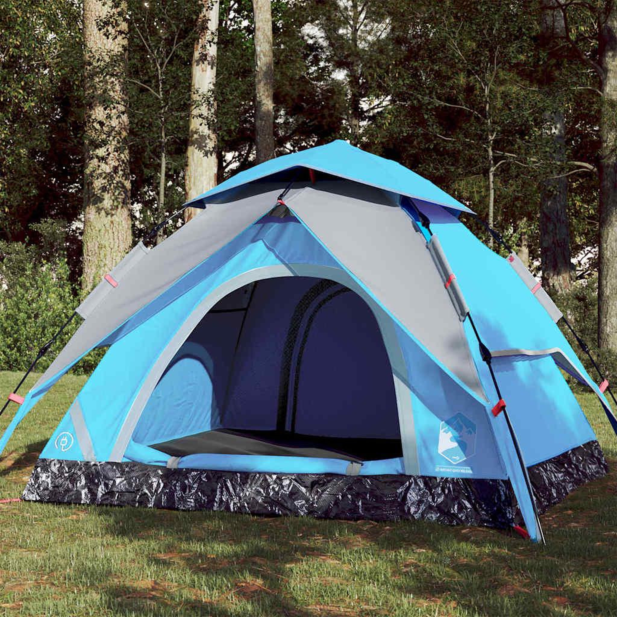 VIDAXL Tente de camping a dome 3 personnes bleu liberation rapide