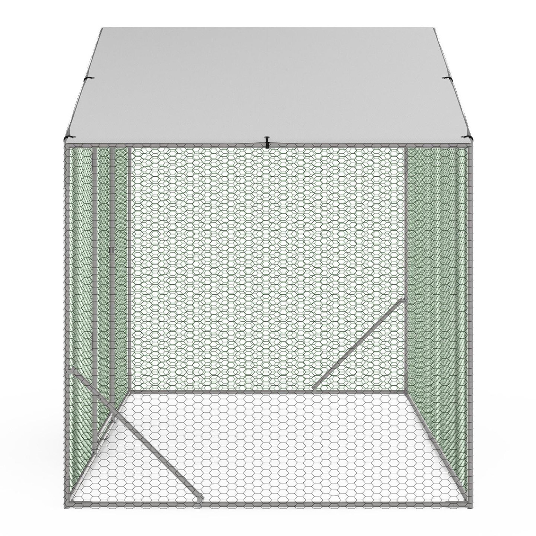 Voir la diapositive 4 : ID MARKET Enclos poulailler 3 m² parc grillagé 2,20x1,4 m acier galvanisé