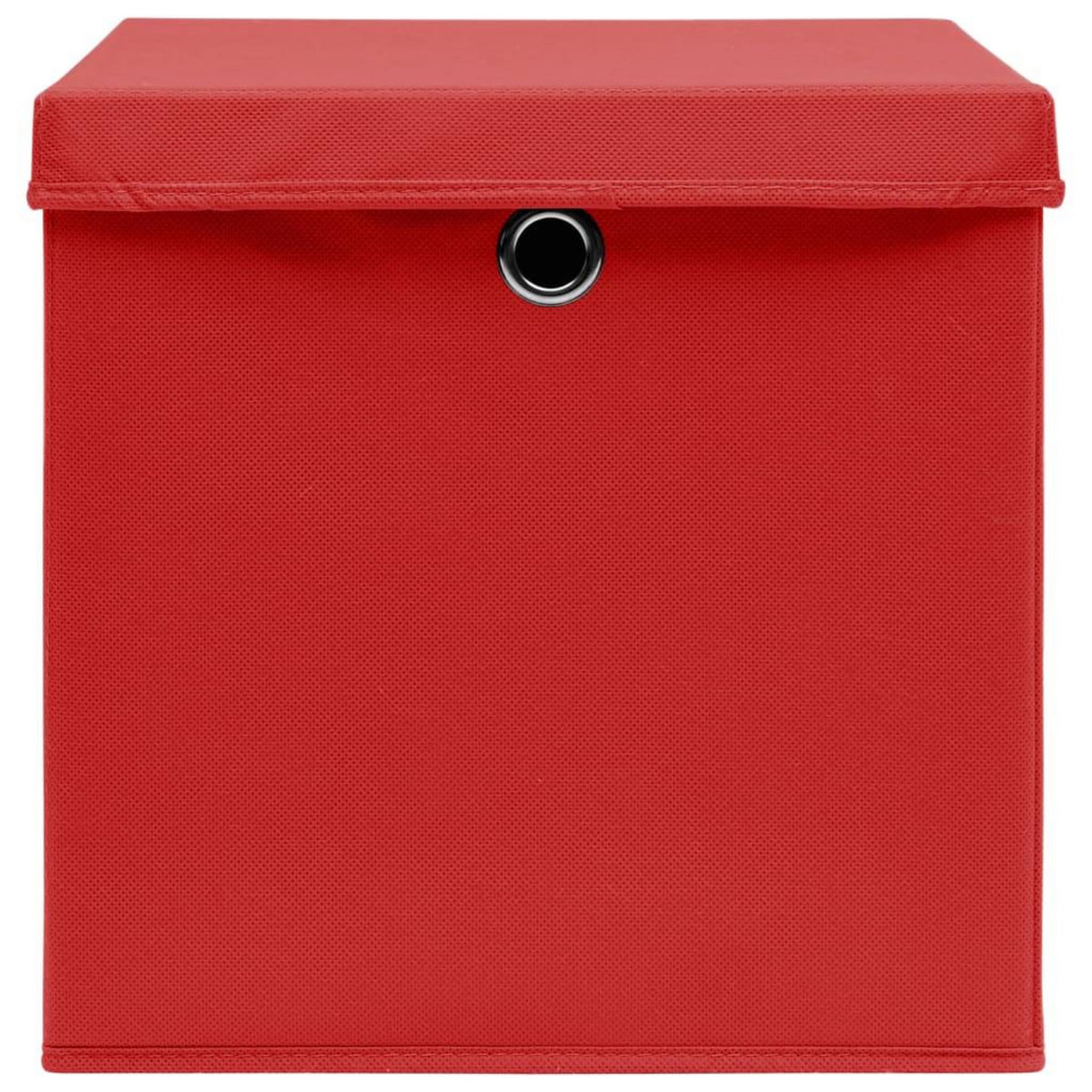 VIDAXL Boîtes de rangement avec couvercles 10 pcs 28x28x28 cm Rouge