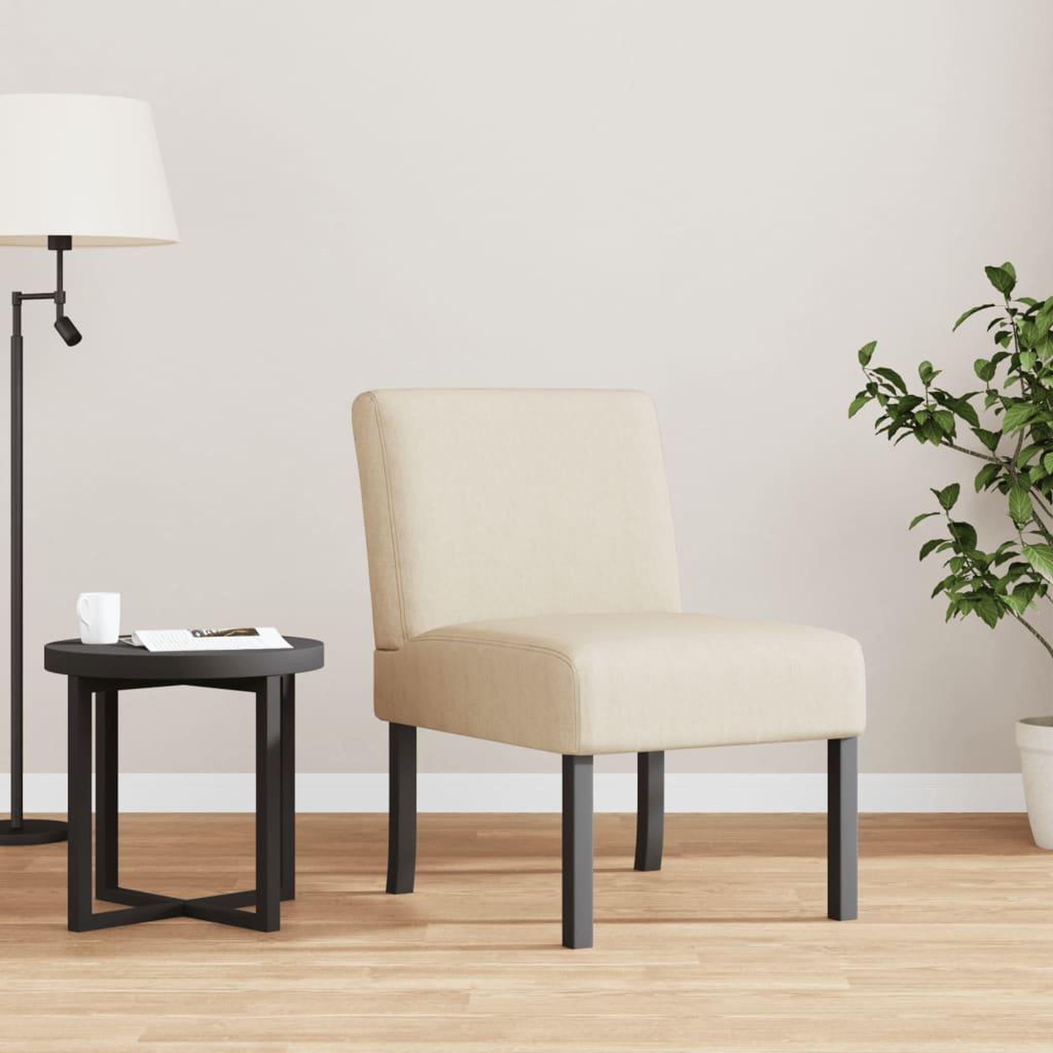 VIDAXL Fauteuil sans accoudoirs creme tissu