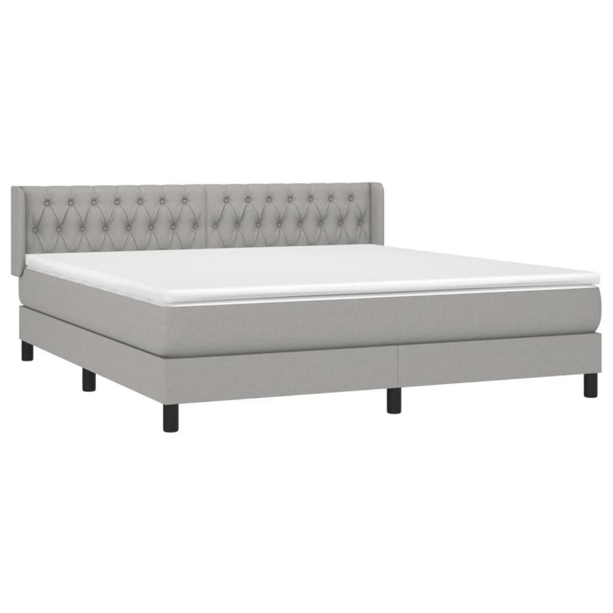 VIDAXL Sommier a lattes de lit avec matelas Gris clair 180x200cm Tissu
