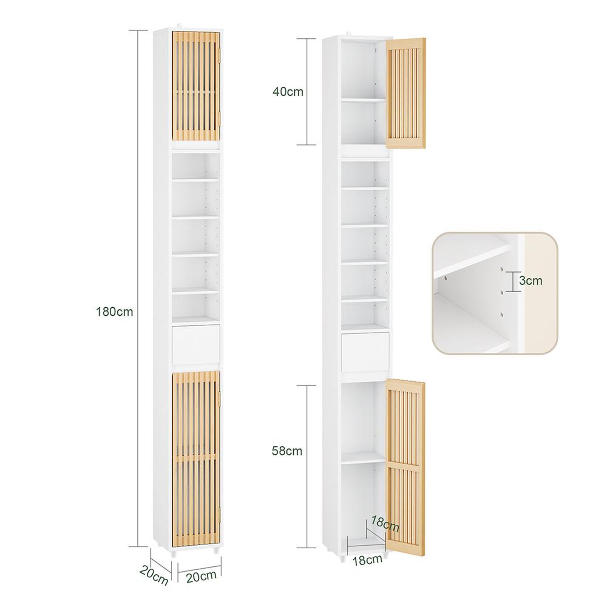 Voir la diapositive 3 : SOBUY SoBuy - Colonne De Salle De Bain à un tiroir - Moderne - BZR34
