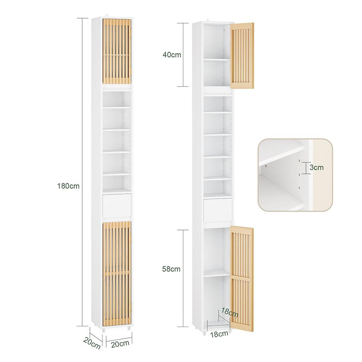 SOBUY SoBuy - Colonne De Salle De Bain à un tiroir - Moderne - BZR34