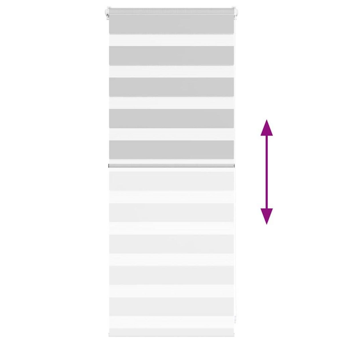 VIDAXL Store zebre gris clair largeur du tissu 55,9 cm polyester