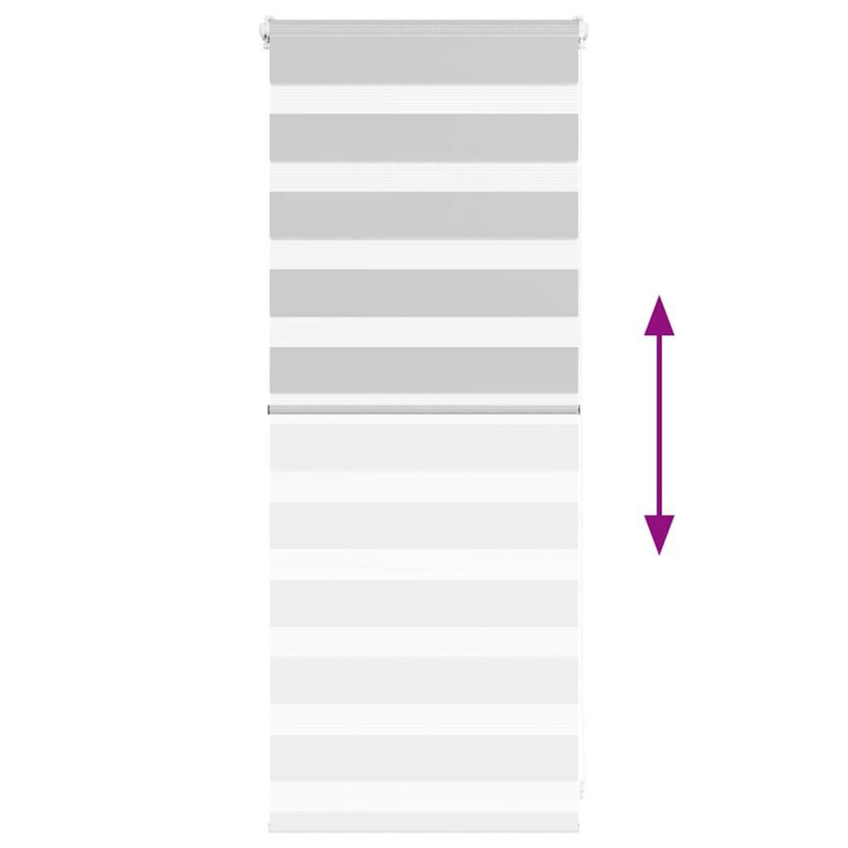 VIDAXL Store zebre gris clair largeur du tissu 55,9 cm polyester