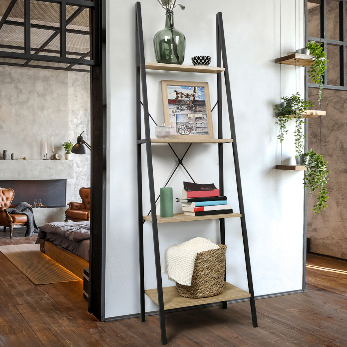 ID MARKET Etagère échelle 4 niveaux DETROIT design industriel