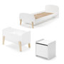 Voir la diapositive 1 : Paris Prix Pack - Lit Enfant, Chevet & Coffre  Kiddy  90x200cm Blanc