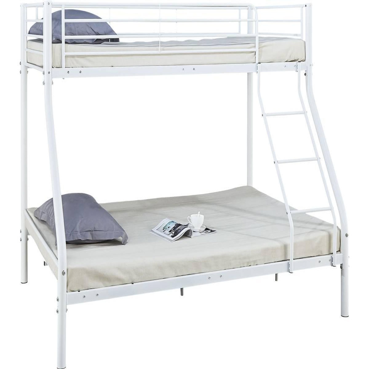 Habitat et Jardin Lit superposé en métal  Leo  Sommiers inclus - 90/140 x 190 cm - Blanc