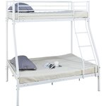 Habitat et Jardin Lit superposé en métal  Leo  Sommiers inclus - 90/140 x 190 cm - Blanc