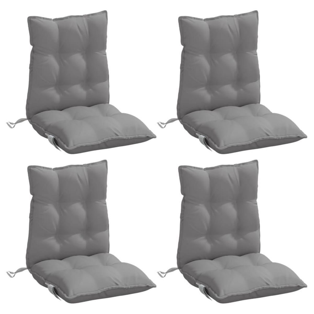 VIDAXL Coussins de chaise a dossier bas lot de 4 gris tissu oxford