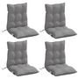 Voir la diapositive 3 : VIDAXL Coussins de chaise a dossier bas lot de 4 gris tissu oxford