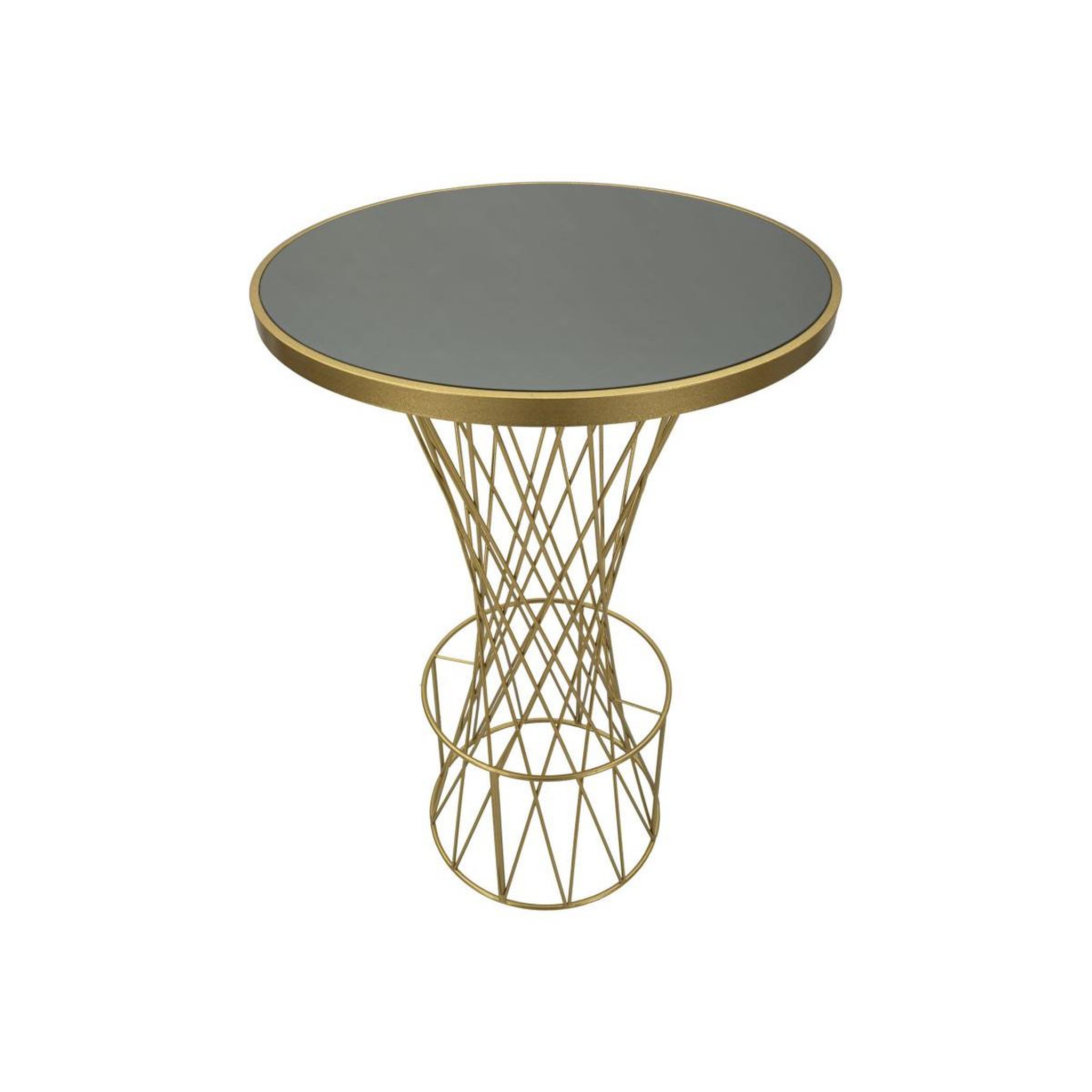 Voir la diapositive 2 : Paris Prix Table de bar ronde  tower  103cm noir & or