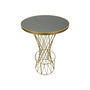 Voir la diapositive 2 : Paris Prix Table de Bar Ronde  Tower  103cm Noir & Or