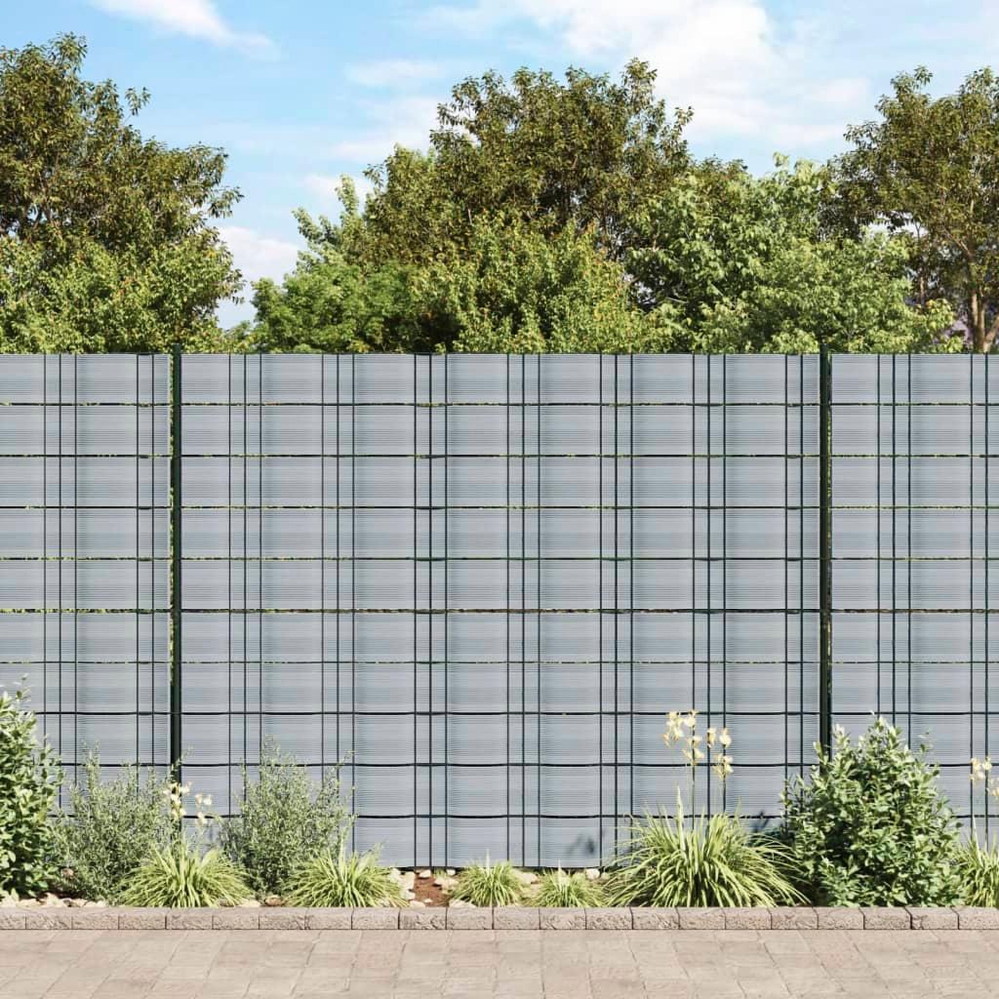 VIDAXL Brises-vues de jardin 10 pcs gris 252,5x19 cm PVC