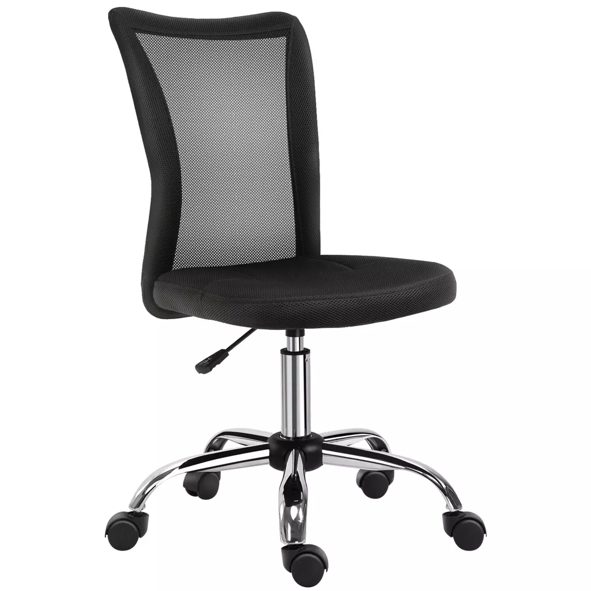 VINSETTO Vinsetto Chaise de bureau ergonomique hauteur réglable piètement chromé pivotant 360° revêtement maille noir