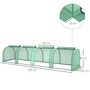 Voir la diapositive 3 : OUTSUNNY Mini serre de jardin mini serre à tomates 4 x 1 x 0,8 m 4 portes zippées acier PE haute densité 140 g/m² vert