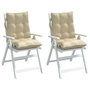 Voir la diapositive 4 : VIDAXL Coussins de chaise a dossier bas lot de 2 beige tissu oxford