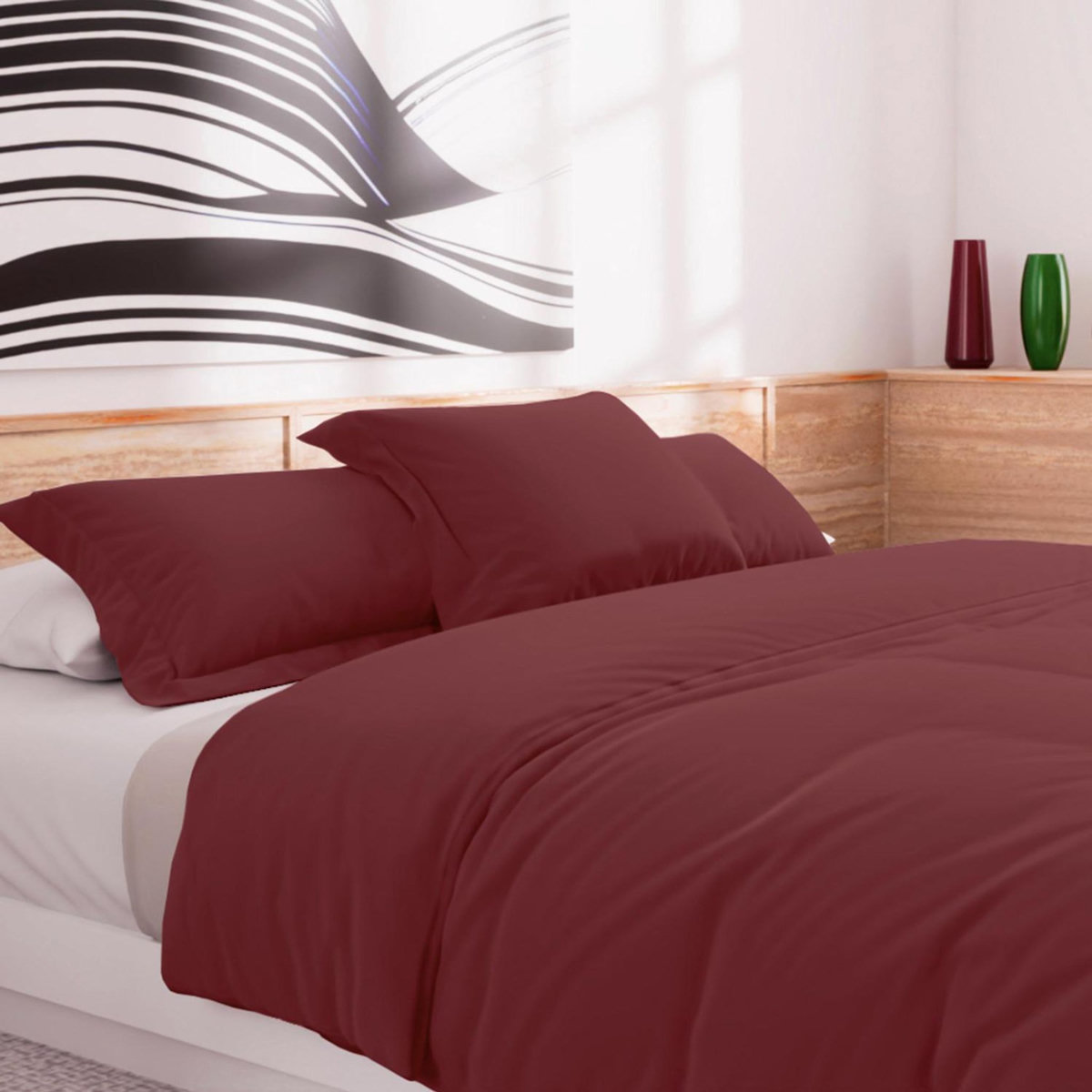 SOLEIL D'OCRE Housse de couette en coton 57 fils UNI, par Soleil d'Ocre