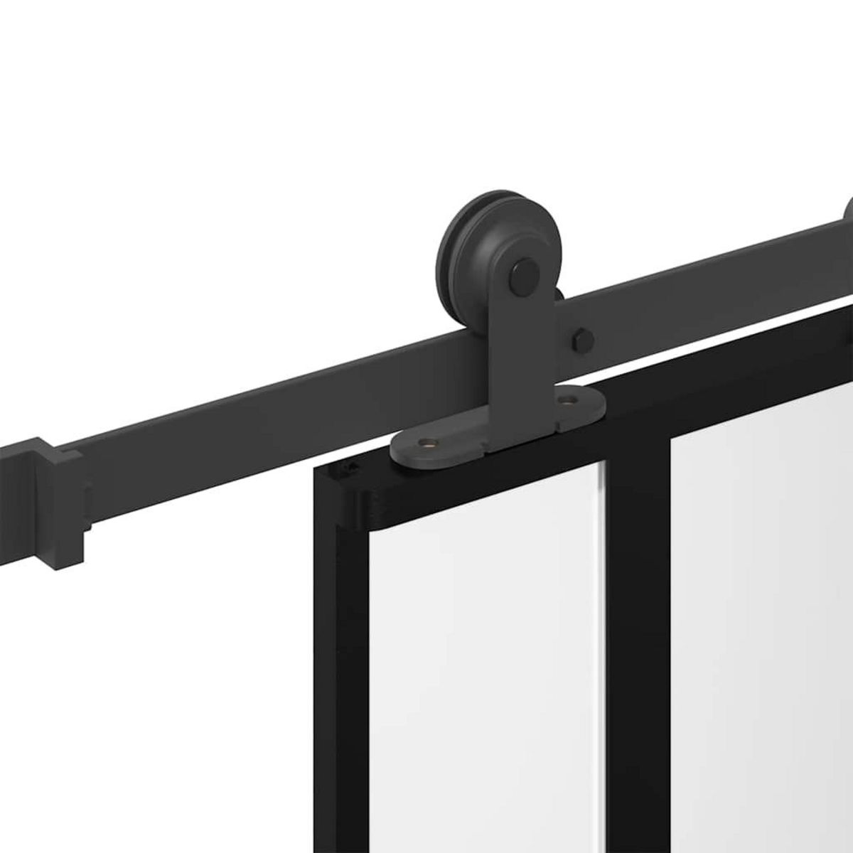 VIDAXL Porte coulissante kit de quincaillerie trempe verre aluminium