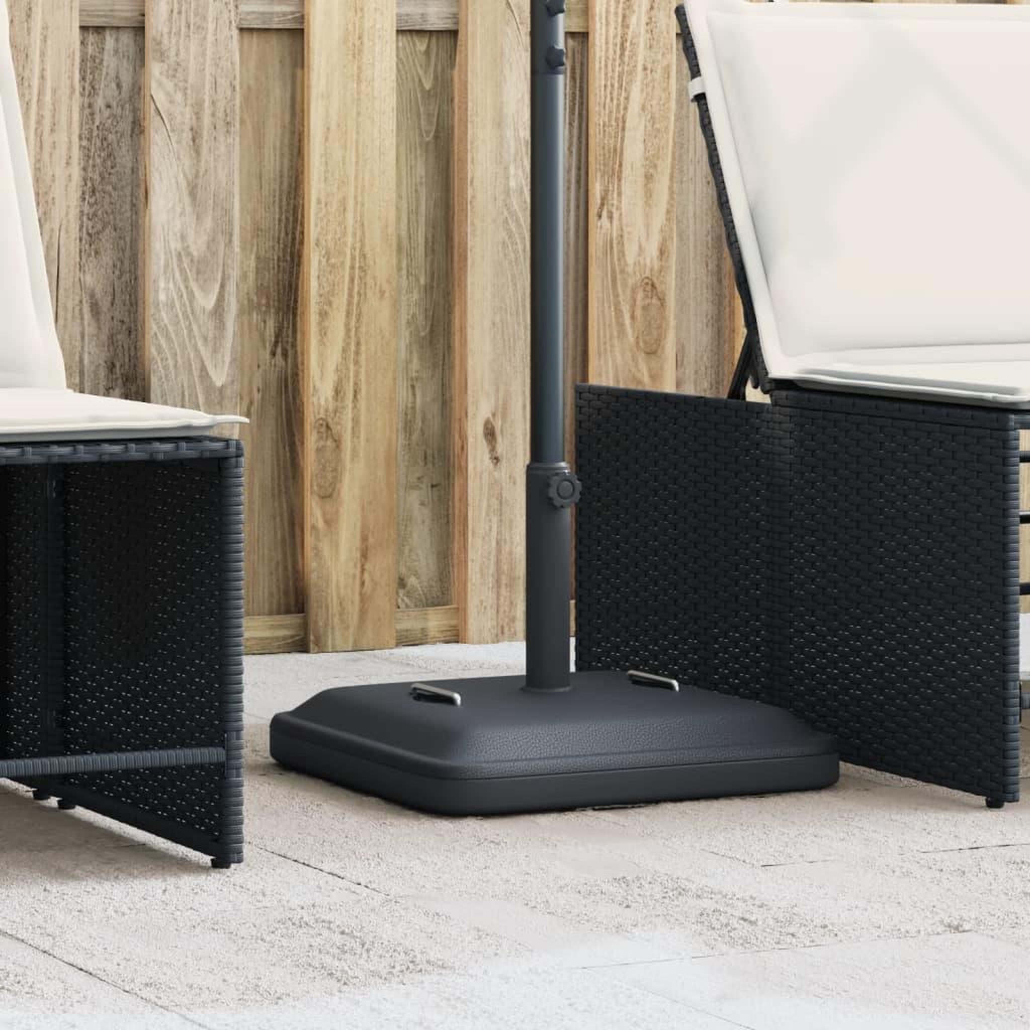 VIDAXL Base de parasol avec poignees pour mats Ø38 / 48 mm 27 kg carre