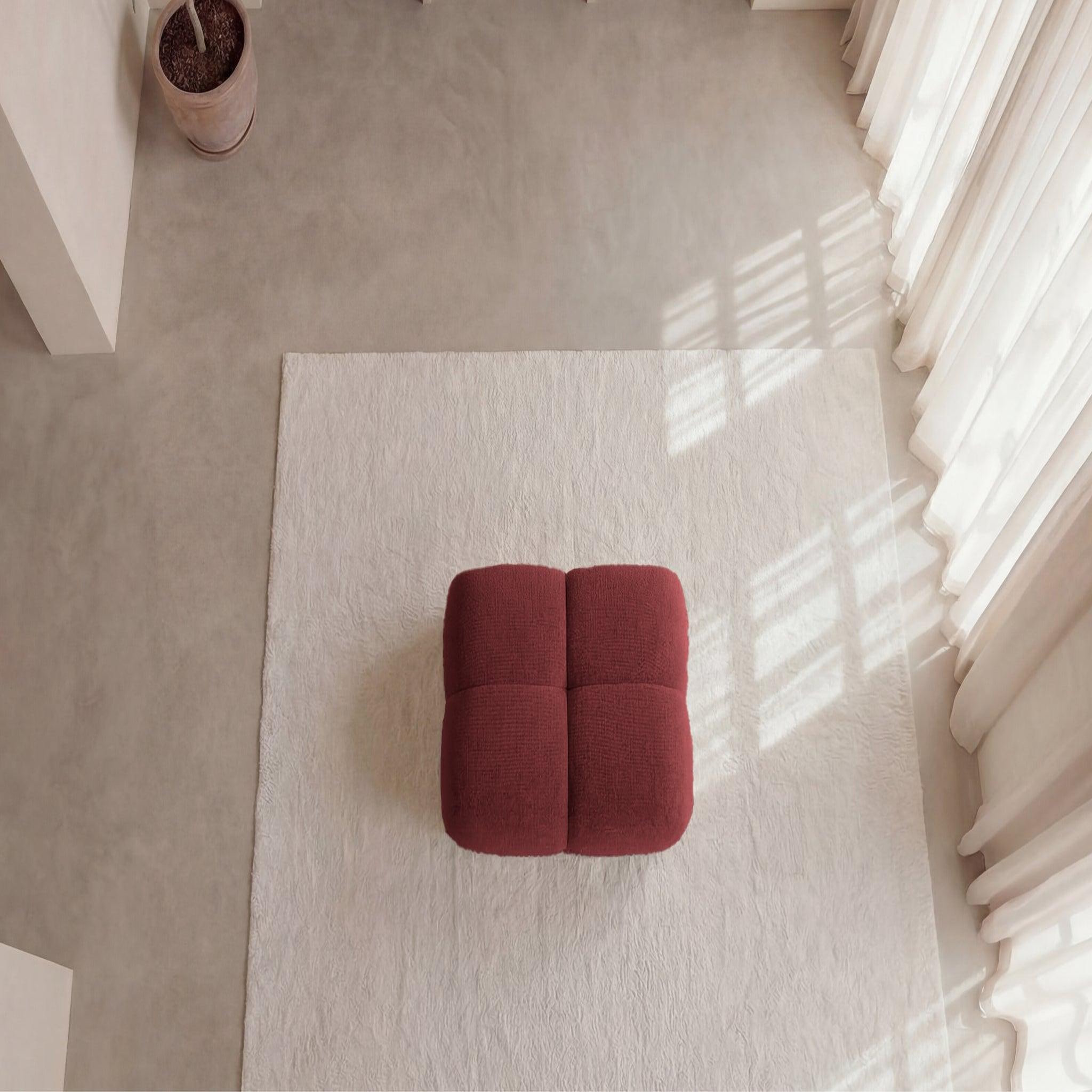 Voir la diapositive 5 : CASANOVA PARIS Constance - pouf en tissu chenille 72x72x43.5