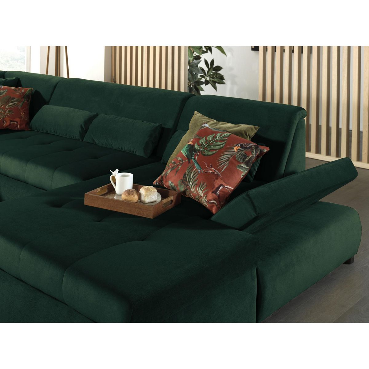 LISA DESIGN Vermont - canapé panoramique d'angle gauche - 7 places - xxl - en velours