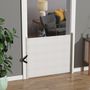 Voir la diapositive 2 : PAWHUT PawHut Barrière de sécurité barrière animaux rétractable automatique 1,15L x 0,83H m teslin métal blanc
